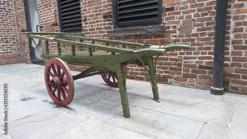 old western wooden carriage that would be pulled by horse or donkey