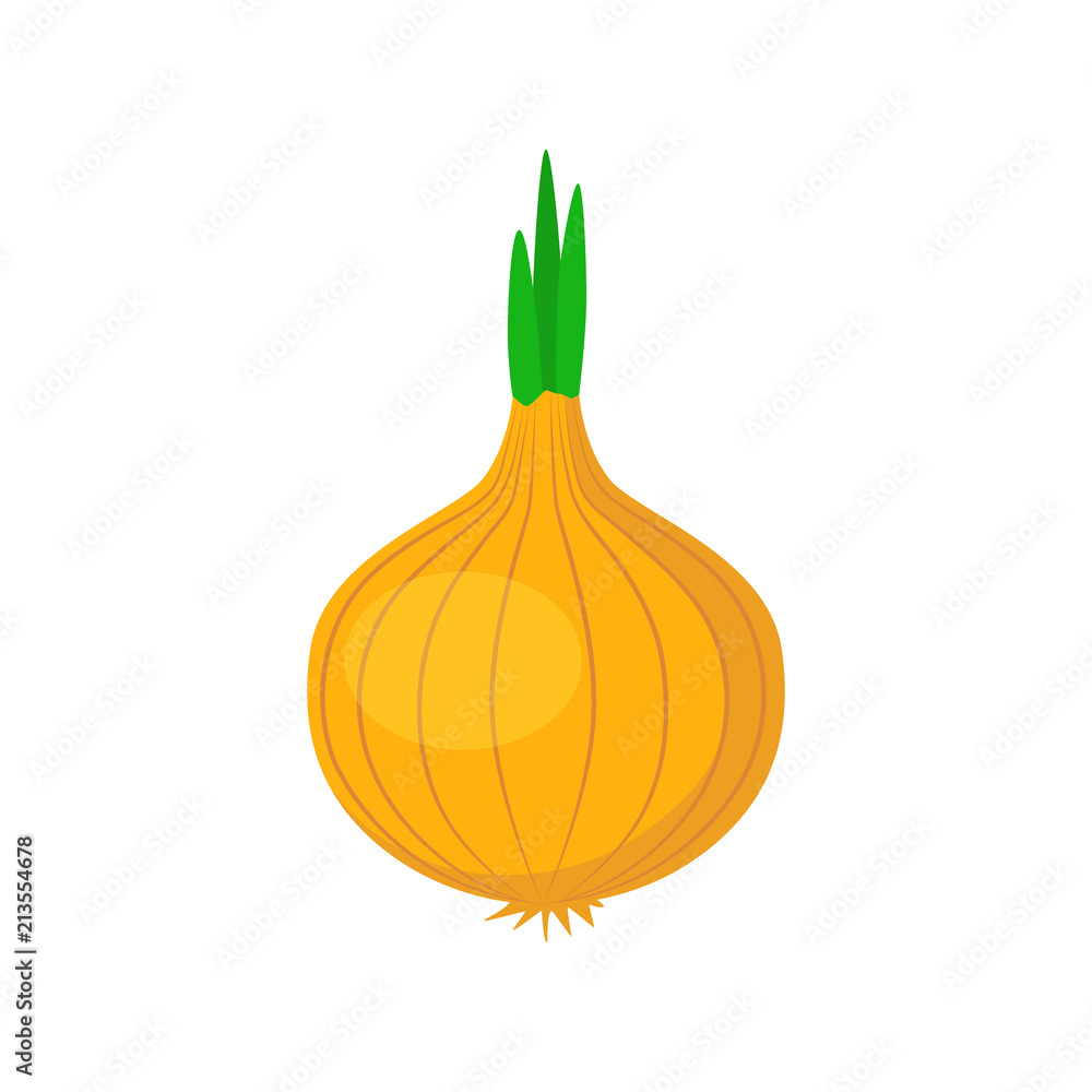 Onion vegetable clipart simple icon. Onion cartoon symbol. Stock Vector