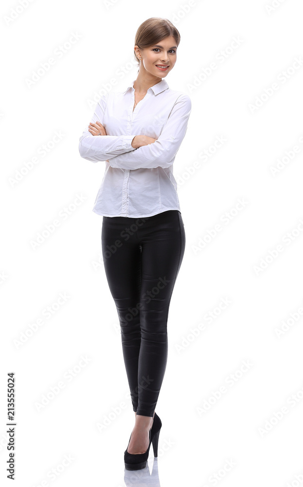 Obraz premium portrait in full growth. modern young business women.