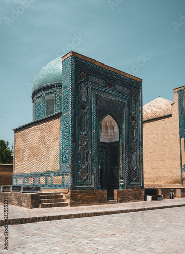 Shah-I-Zinda memorial complex, cemeteryin Samarkand, Uzbekistan photo