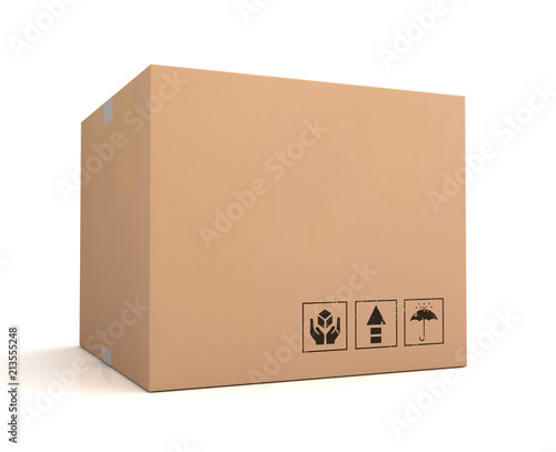 blank cardboard box concept  3d illustration photo