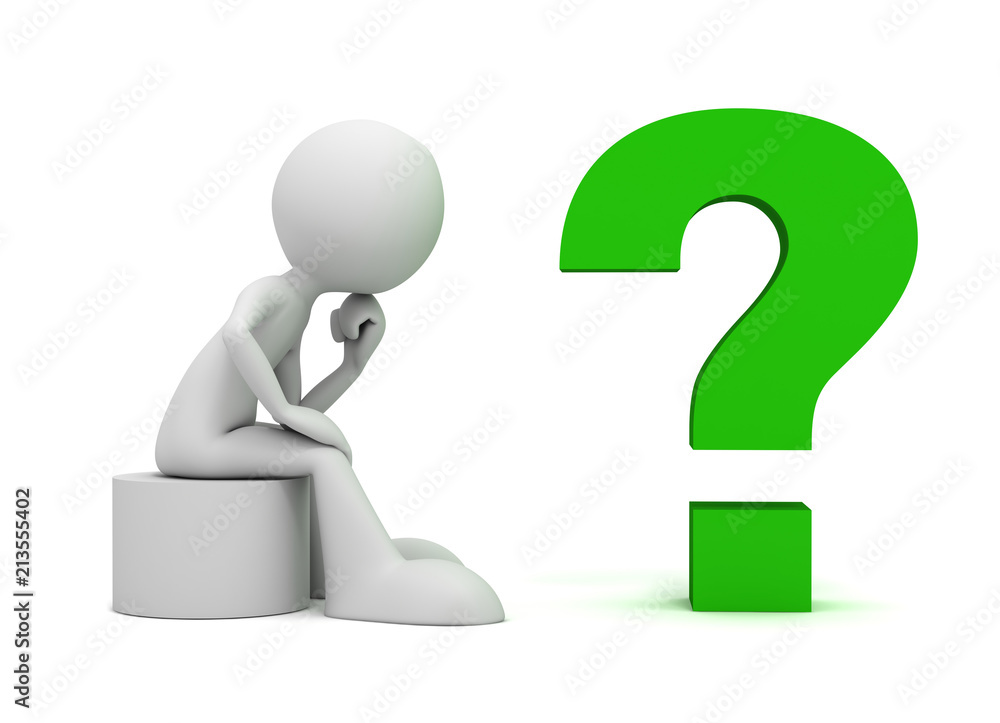 question mark and man concept 3d illustration question mark and man concept 3d illustration