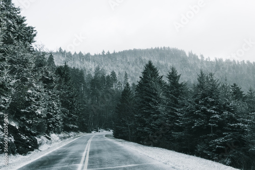 Snowy Road in the Blue Ridge Parkway © Brooks