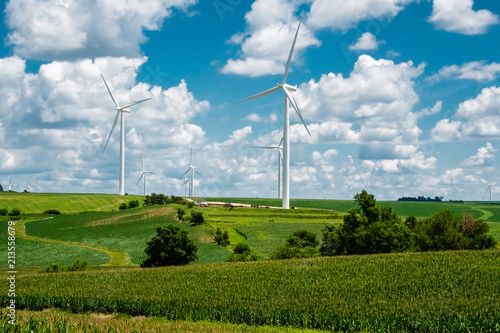 Turbines on rolling hills