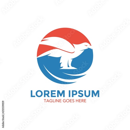 Unique eagle logo template. vector. editable. simple shape. minimalist color. memorable