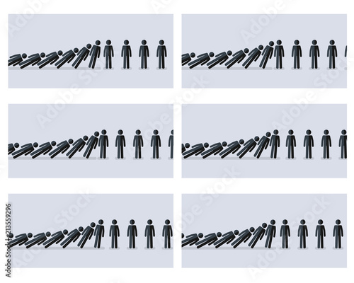 Falling stick figures animation sprite with gray background  photo