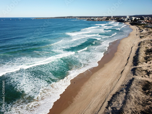 Bird view of Wanda and Cronulla beach (Sydney, Australia) on a sunny but cold day in winter time. photo