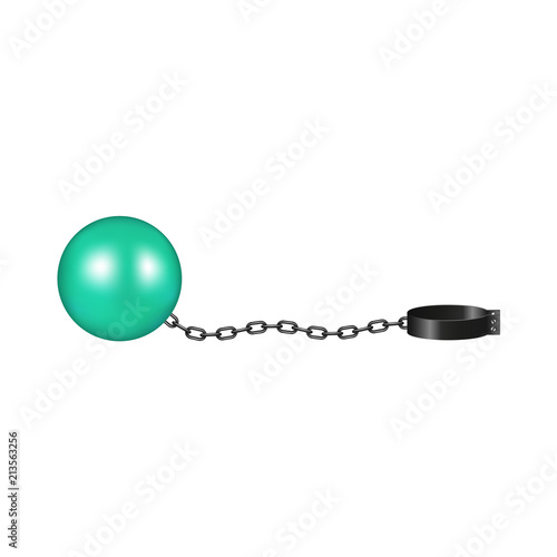 Vintage shackle in cyan and black design