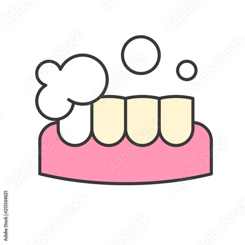 teeth whitening or cleaning, dental related icon, filled outline
