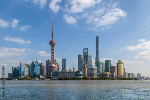 The architectural landscape of Lujiazui, the Bund, Shanghai