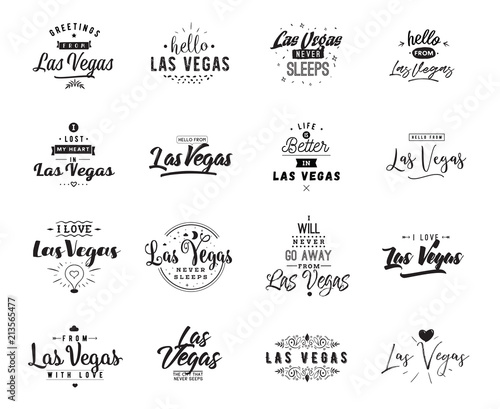 Greeting cards, vector design. Isolated logos. Typography set.