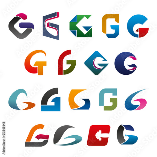 G letter symbols and icons vector for business