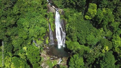 Aerial shot of Banyumala waterfalls located in Bali photo