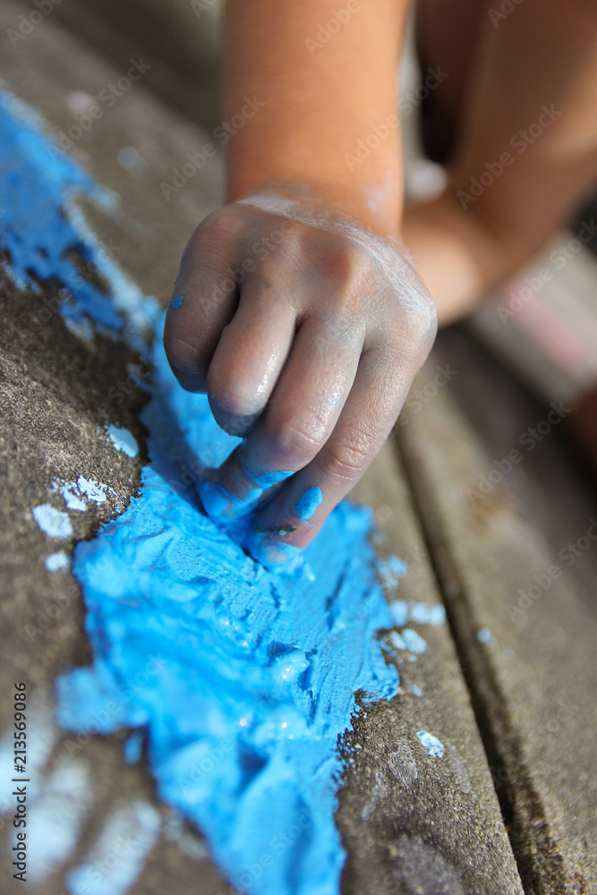 A mix of water and chalk A mix of water and chalk