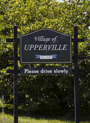 Welcome sign to Upperville Virginia in Fauquier County. photo