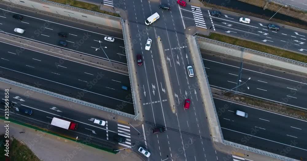 Aerial Overhead Shot Of Highway Intersection Aerial Overhead Shot Of Highway Intersection