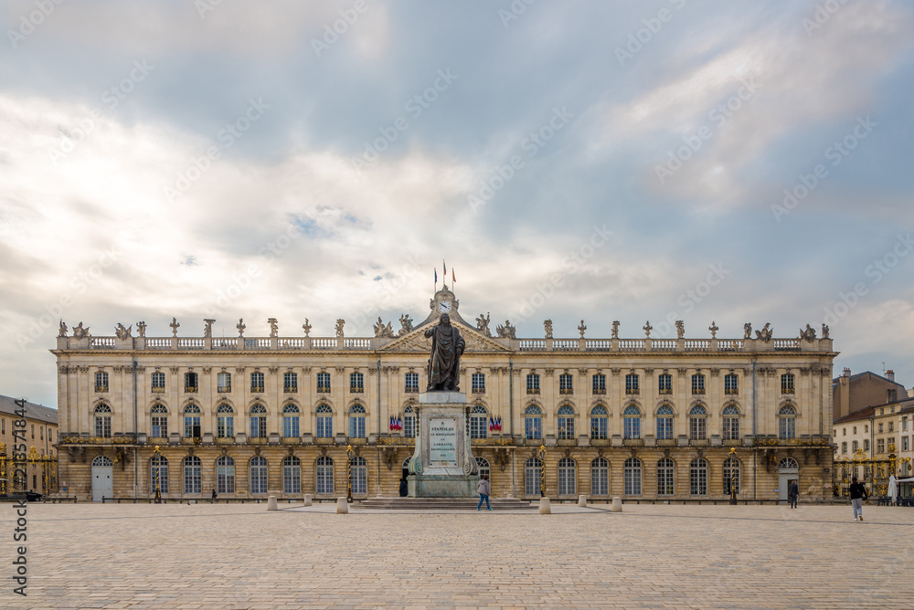 View at the City hall building at the Place of Stanislas in Nancy - France