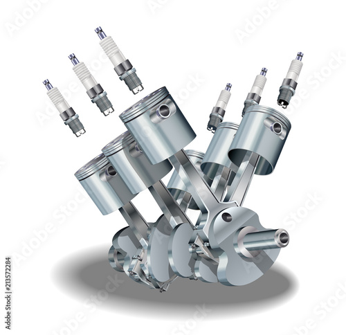 Crankshaft.Vector illustration.