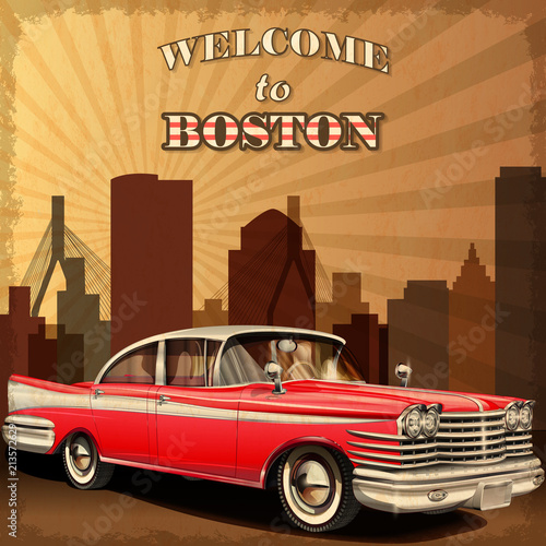 Welcome to Boston retro poster.