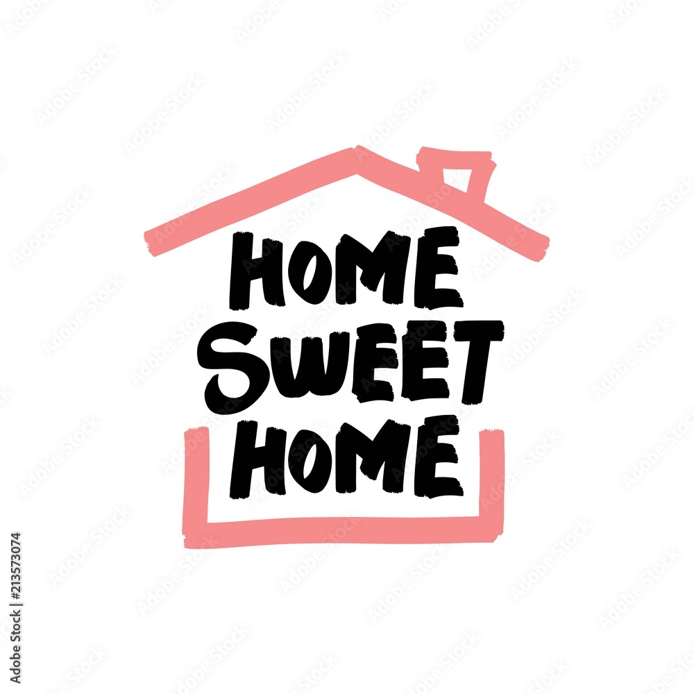 Handwritten word Home sweet home. Vector illustration. Handwritten word Home sweet home. Vector illustration.