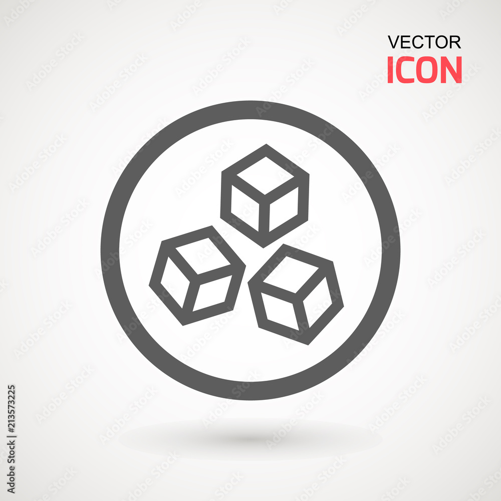 No Sugar free vector icon. Vector sugar cubes in circle icon for no sugar added product package design. No Sugar free vector icon. Vector sugar cubes in circle icon for no sugar added product package design.