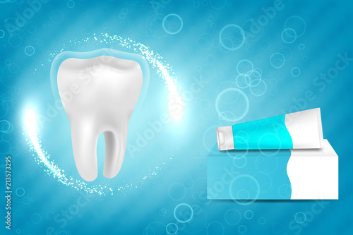 Whitening toothpaste ad. Graphic concept for your design