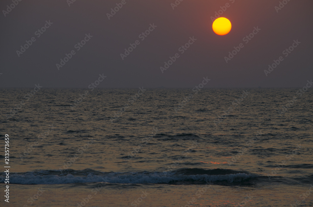 Beautiful landscape a sunset at the sea in Asia
