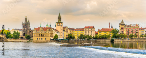 View at the Prague bank river Vltava - Czech Republic