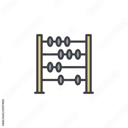 Abacus filled outline icon, line vector sign, linear colorful pictogram isolated on white. Old retro calculator symbol, logo illustration. Pixel perfect vector graphics