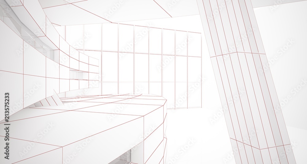 Abstract drawing white parametric interior. Polygon black drawing. 3D illustration and rendering. Abstract drawing white parametric interior. Polygon black drawing. 3D illustration and rendering.