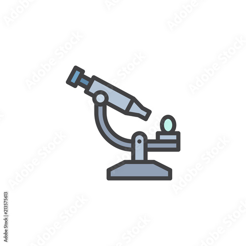 Microscope filled outline icon  line vector sign  linear colorful pictogram isolated on white. Laboratory Magnification tool symbol  logo illustration. Pixel perfect vector graphics