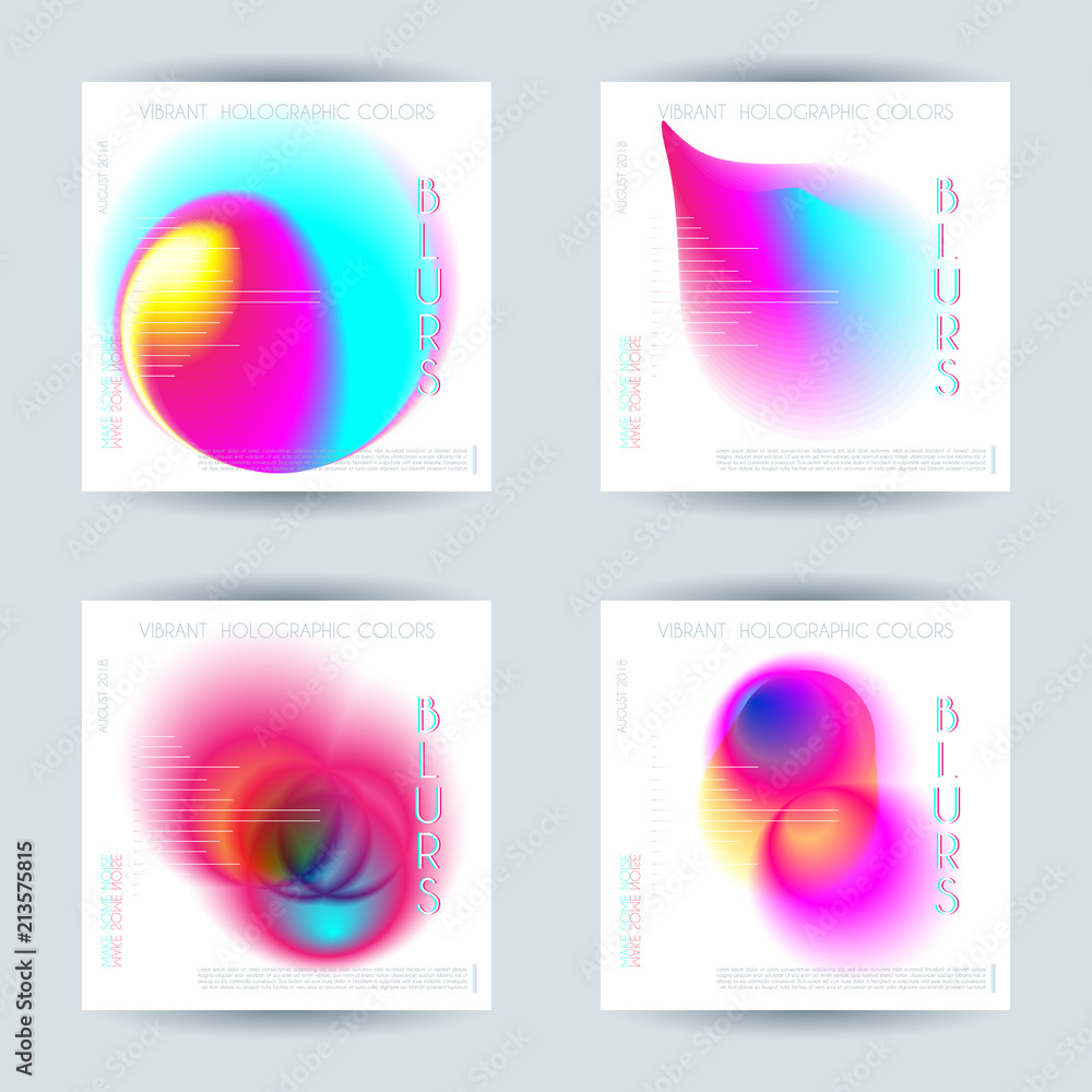 Set of Abstract colorful blur vibrant gradient