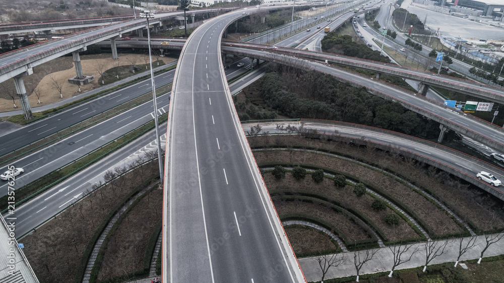 aerial view of a highway intersection aerial view of a highway intersection