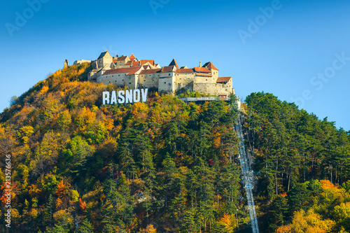 Spectacular Rasnov fortress in Transylvania, Rasnov, Romania, Europe photo