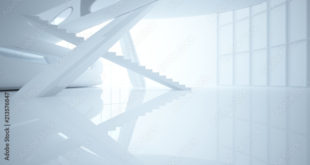 White smooth abstract architectural background. 3D illustration and rendering White smooth abstract architectural background. 3D illustration and rendering