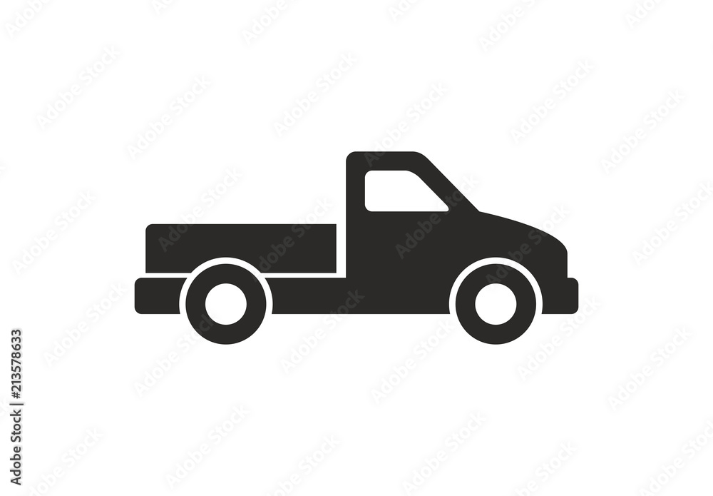 Truck icon, Monochrome style. isolated on white background