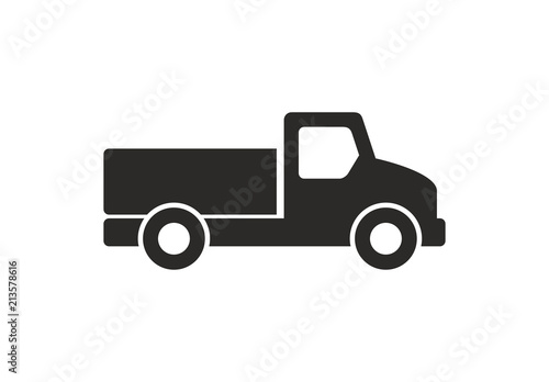 Truck icon, Monochrome style. isolated on white background