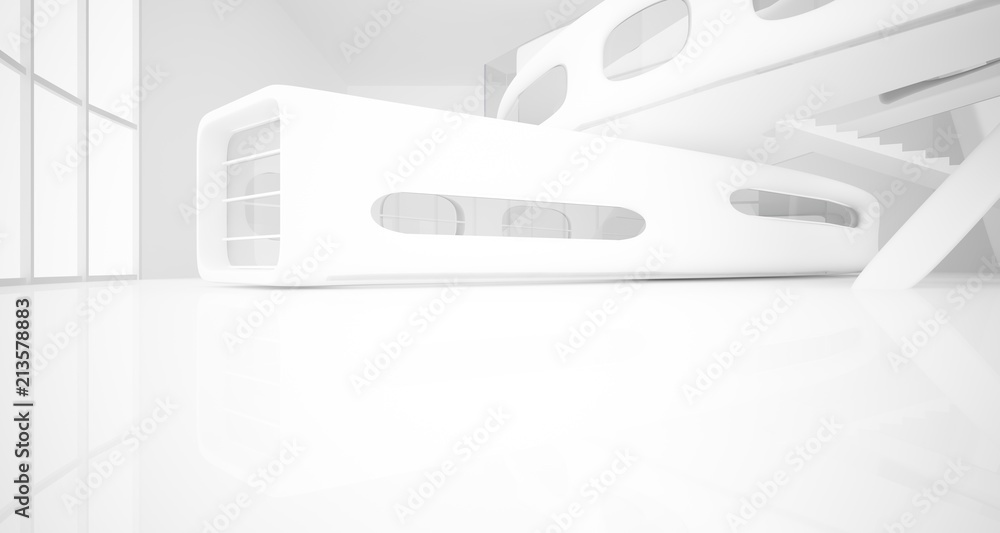 White smooth abstract architectural background. 3D illustration and rendering White smooth abstract architectural background. 3D illustration and rendering