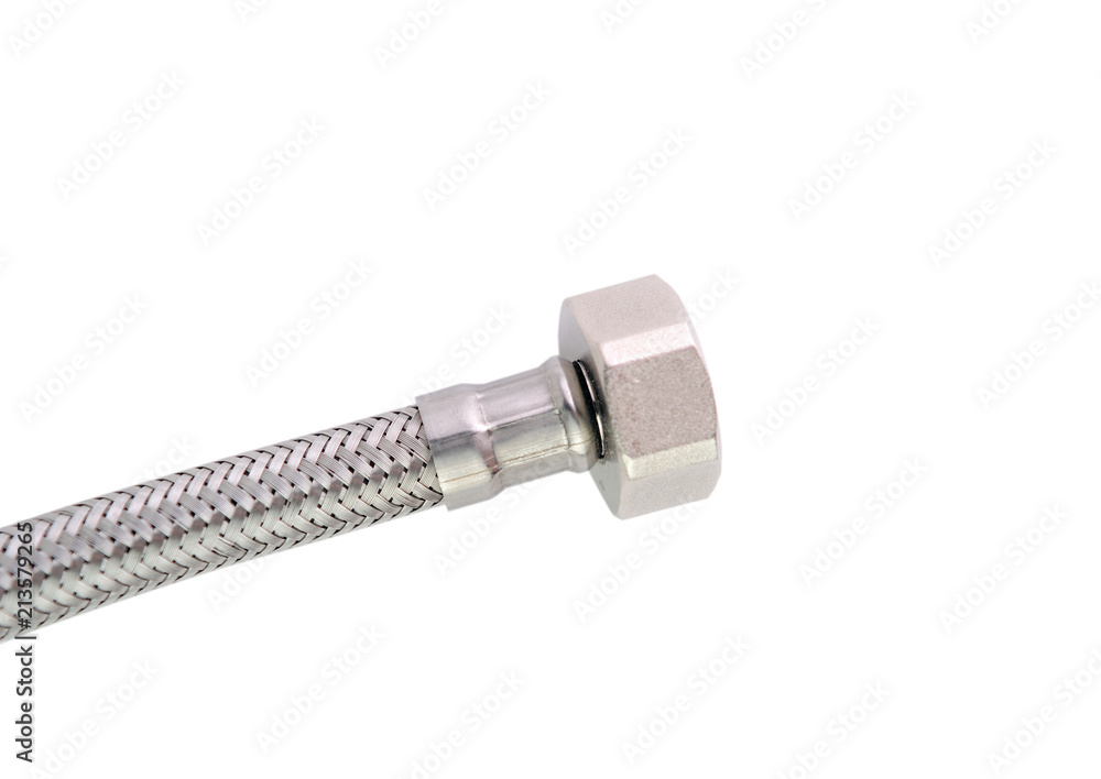 Metallic hose isolated on white background Metallic hose isolated on white background