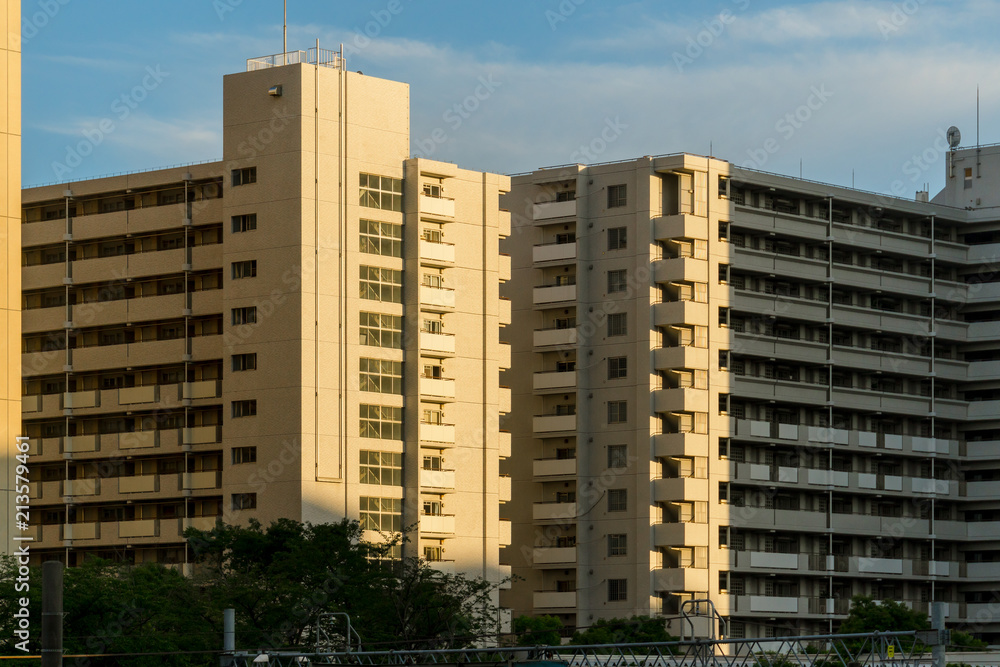 川崎市　夕方の高層住宅群２