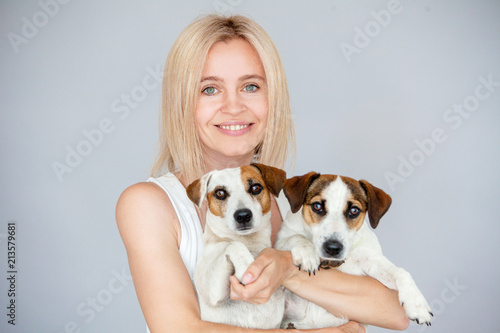 Happy woman with dog