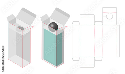 cosmetic box with bottle tube neck lock dieline