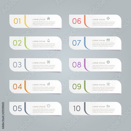 Sticker label with business icons set
