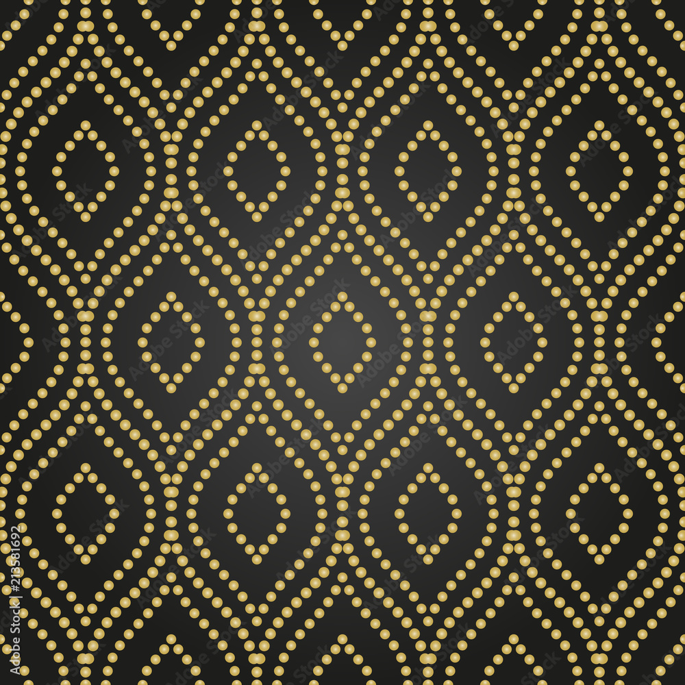 Seamless vector golden dotted ornament. Modern background. Geometric modern pattern Seamless vector golden dotted ornament. Modern background. Geometric modern pattern