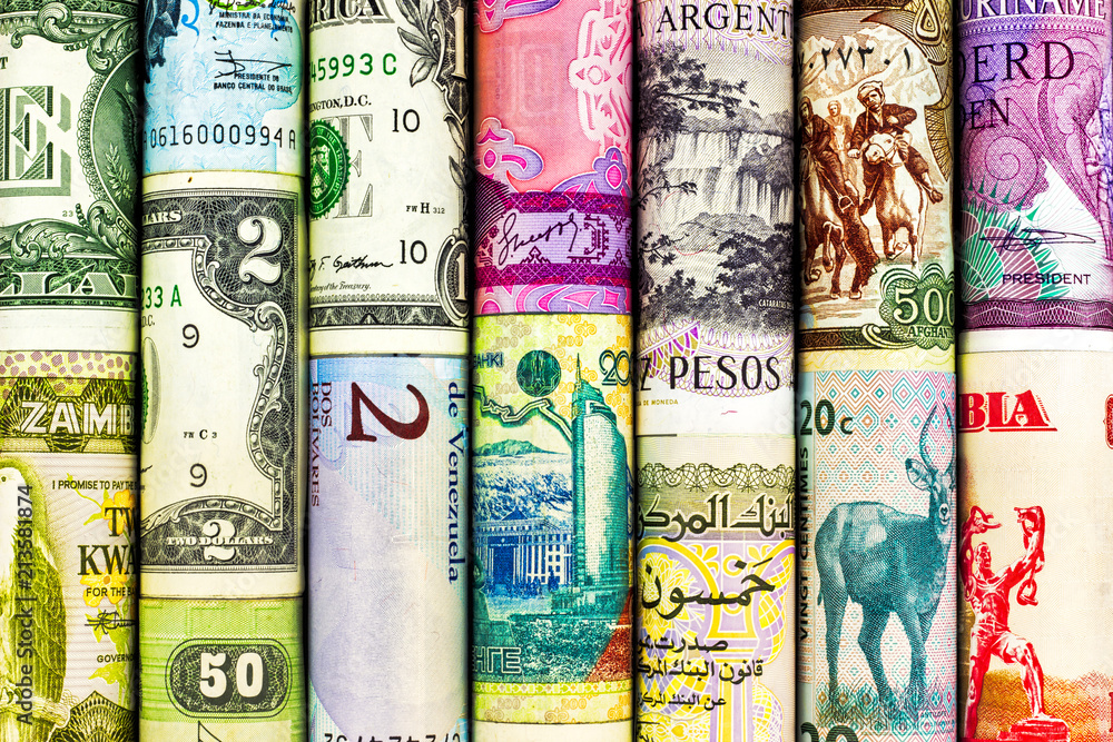 The most beautiful background with bank bills out of many countries. The most beautiful background with bank bills out of many countries.