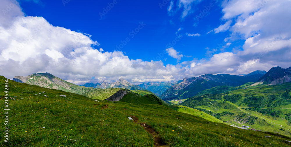 Mountain Scenery in the Alps of Austria - Hiking in the highland of Europe