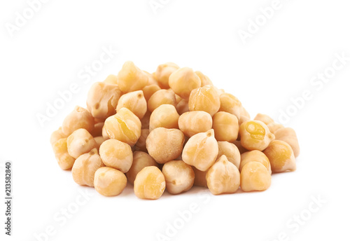 Pile of cooked chick peas isolated photo