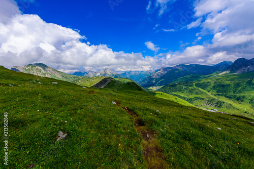 Mountain Scenery in the Alps of Austria - Hiking in the highland of Europe