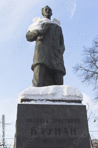 Monument to Nikolai Ernestovich Bauman at the Elokhovskaya Square in Moscow, Russia photo