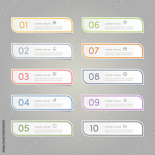 Sticker label with business icons set